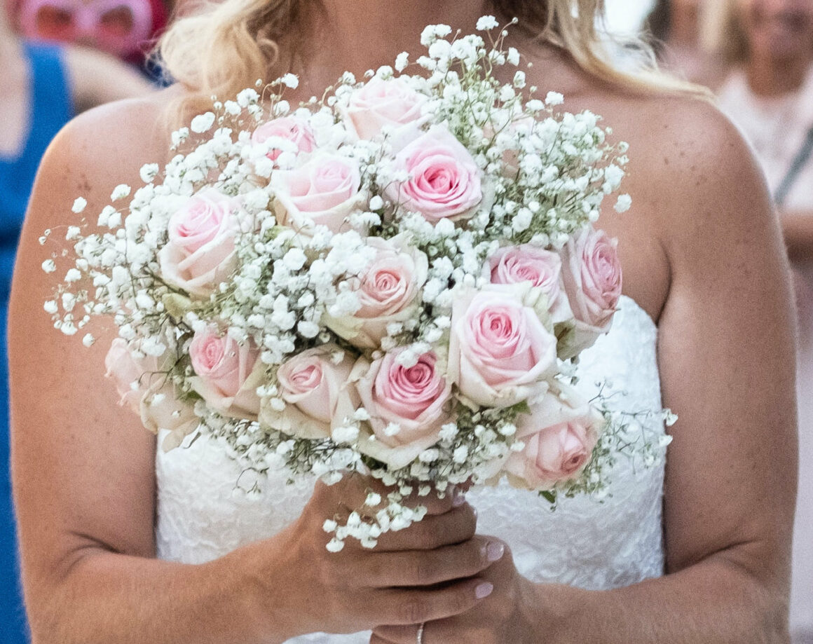 Bouquet de mariée Roses & Gypsophiles