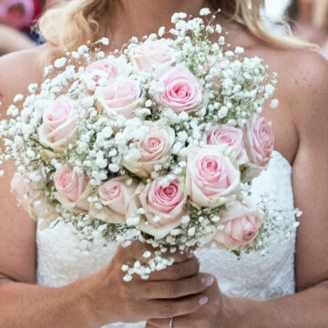 Bouquet de mariée Roses & Gypsophiles