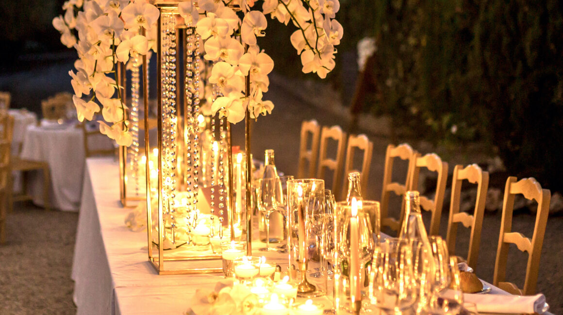 Centre de table Orchidées & Roses
