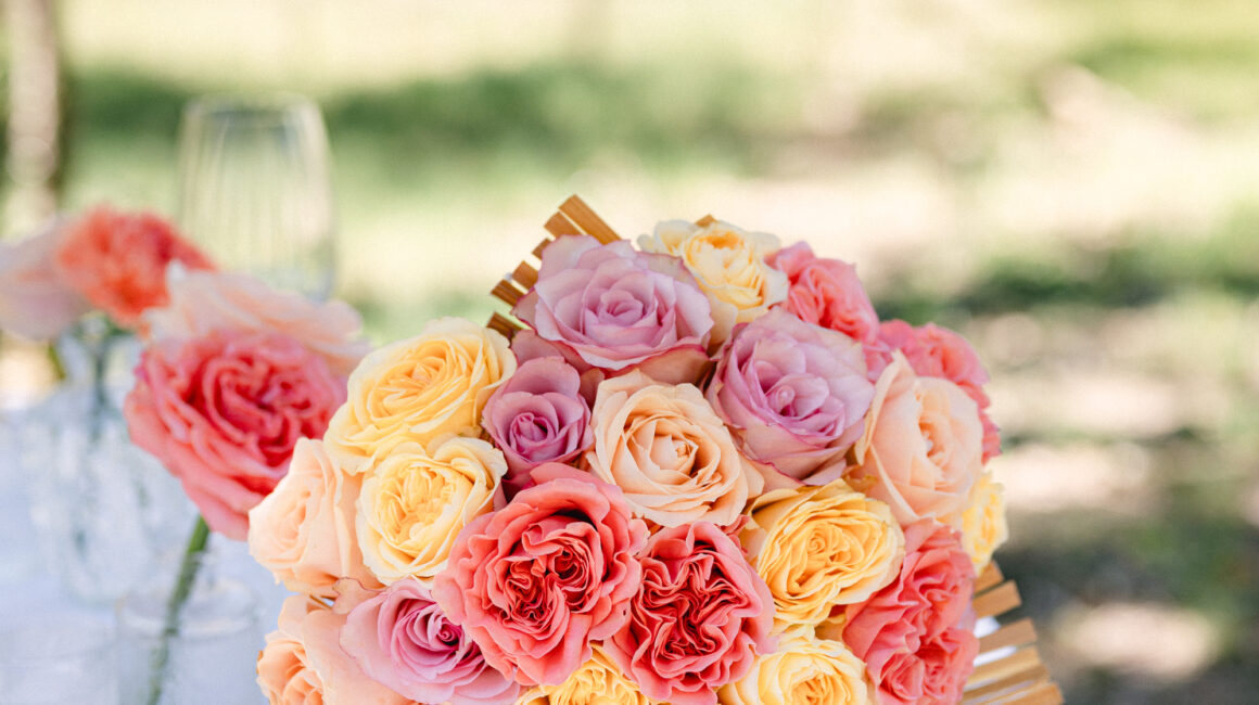 Bouquet rond fleurs colorées Si Tu L'Oses